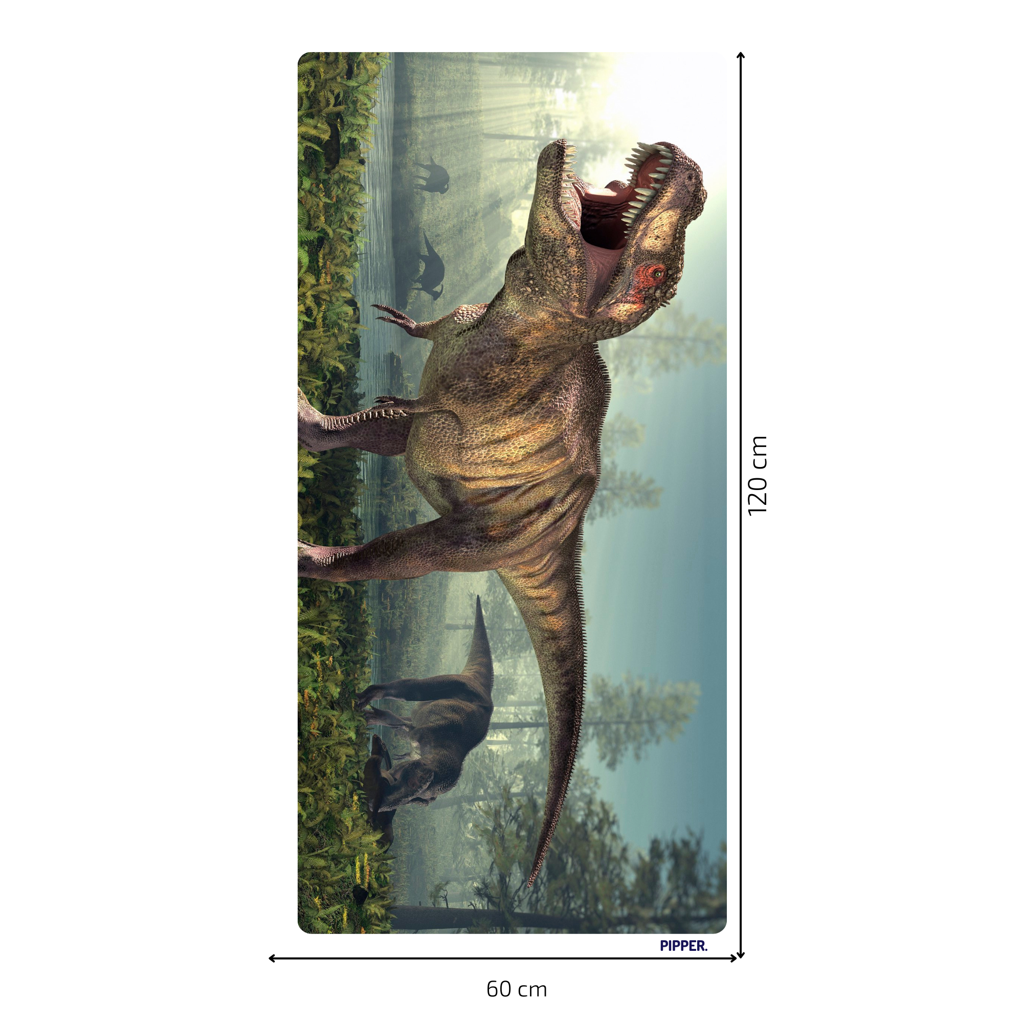 Textilná nálepka na stenu do detskej izby - T-rex - balenie